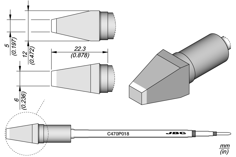 C470P018 - Chisel Cartridge 6 x 5